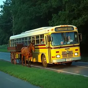 ônibus bate na traseira de carroça em Araguari