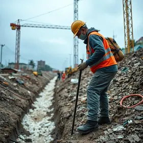 operário soterrado em obra de drenagem