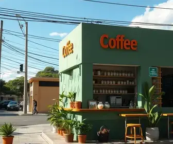 Cafeteria no interior de Minas